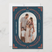 Kerstmis Folk Art Vakantie Fotokaart Kaart (Voorkant)