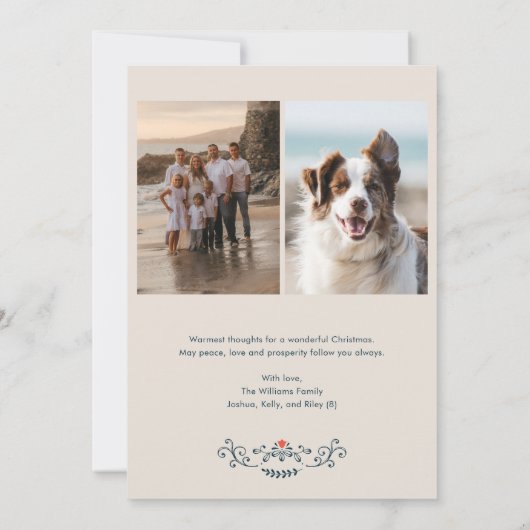 Kerstmis Folk Art Vakantie Fotokaart Kaart (Achterkant)