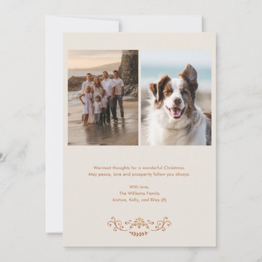 Kerstmis Folk Art Vakantie Fotokaart Kaart (Achterkant)