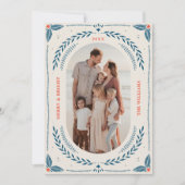 Kerstmis Folk Art Vakantie Fotokaart Kaart (Voorkant)