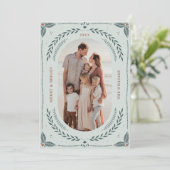 Kerstmis Folk Art Vakantie Fotokaart Kaart (Staand voorkant)