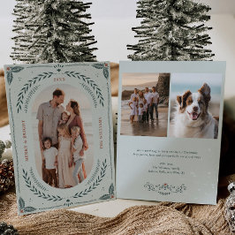 Kerstmis Folk Art Vakantie Fotokaart Kaart