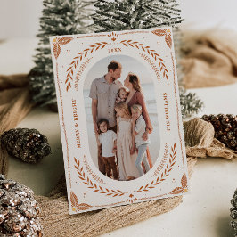 Kerstmis Folk Art Vakantie Fotokaart Kaart