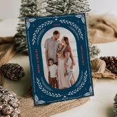 Kerstmis Folk Art Vakantie Fotokaart Kaart