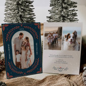 Kerstmis Folk Art Vakantie Fotokaart Kaart