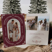 Kerstmis Folk Art Vakantie Fotokaart Kaart