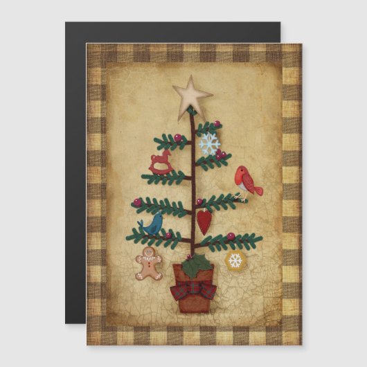 Kerstmis | Folkkunstbomen en vilt-siervoorwerpen (Voorkant / Achterkant)