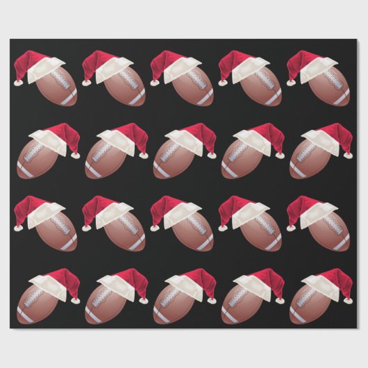 Kerstmis Football Funny Santa Holiday Wrapping Pa Cadeaupapier (Vlak)
