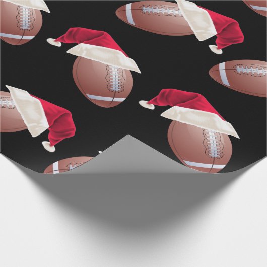 Kerstmis Football Funny Santa Holiday Wrapping Pa Cadeaupapier (Hoek)