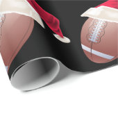 Kerstmis Football Funny Santa Holiday Wrapping Pa Cadeaupapier (Rol Hoek)
