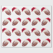 Kerstmis Football Funny Santa Holiday Wrapping Pa Cadeaupapier (Vlak)