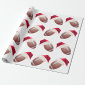 Kerstmis Football Funny Santa Holiday Wrapping Pa Cadeaupapier (Uitgerold)
