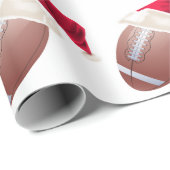 Kerstmis Football Funny Santa Holiday Wrapping Pa Cadeaupapier (Rol Hoek)