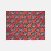 Kerstmis Football op rood Fleece Deken (Voorkant (Horizontaal))