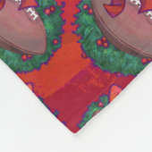 Kerstmis Football op rood Fleece Deken (Hoek)