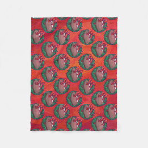 Kerstmis Football op rood Fleece Deken