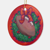 Kerstmis Football op rood Keramisch Ornament (Links)