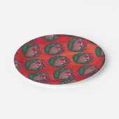 Kerstmis Football op rood Papieren Bordje (Gekanteld)