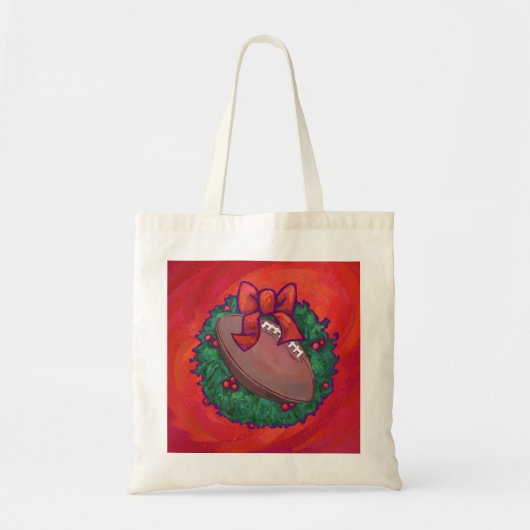 Kerstmis Football op rood Tote Bag (Voorkant)