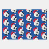 Kerstmis Football Soccer Sports Santa Holiday Set Inpakpapier Vel (Voorkant)