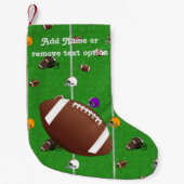 Kerstmis-Footballs en helmets-patroon Kleine Kerstsok (Voorkant)