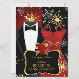Kerstmis formeel zwart gala dinerfeest rood smokin kaart
