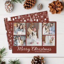 Kerstmis Foto Collage Chic Bourgondie Rood
