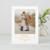 Kerstmis Foto Collage Gouden Kerstkaart Kaart (Staand voorkant)