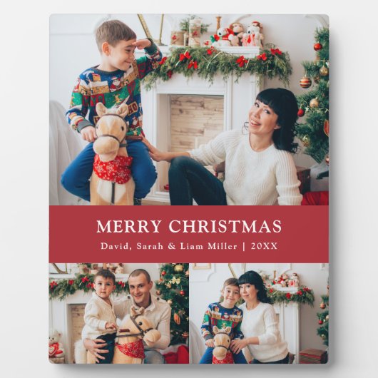 Kerstmis Foto Collage Plaque Fotoplaat (Voorkant)