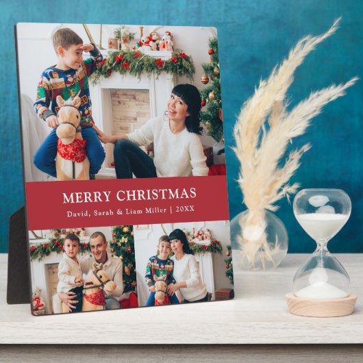 Kerstmis Foto Collage Plaque Fotoplaat (Zijkant)