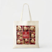 Kerstmis Foto Collage Rood Wit Tote Bag (Voorkant)
