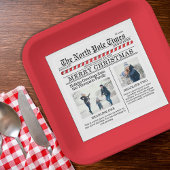 Kerstmis Foto Collage Simple Newspaper Papieren Bordje