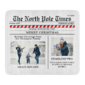 Kerstmis Foto Collage Simple Newspaper Snijplank (Voorkant)