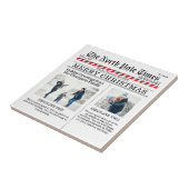 Kerstmis Foto Collage Simple Newspaper Tegeltje (Zijkant)