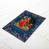 Kerstmis Foto Collage Waterverf Bloemmotief Folie Feestdagenkaart (Gedraaid)