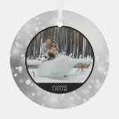 Kerstmis | Foto en jaartang Glas Ornament (Achterkant)