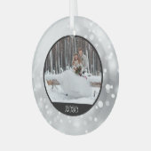 Kerstmis | Foto en jaartang Glas Ornament (Voorkant links)