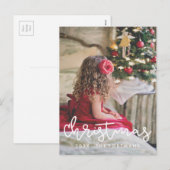Kerstmis Foto en naam toevoegen Feestdagenkaart (Voorkant / Achterkant)