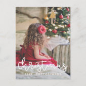 Kerstmis Foto en naam toevoegen Feestdagenkaart (Voorkant)