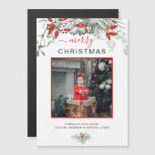 Kerstmis Foto Groene Kerstmagneetkaart (Voorkant / Achterkant)