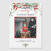 Kerstmis Foto Groene Kerstmagneetkaart (Voorkant)