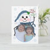 Kerstmis, foto-inzending Snowman Kaart (Staand voorkant)