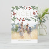 Kerstmis Foto Kaart 'Festive Noel' (Staand voorkant)