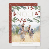 Kerstmis Foto Kaart 'Festive Noel' (Voorkant / Achterkant)