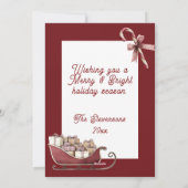 Kerstmis foto kerstkaart met rode geruite rand (Achterkant)