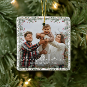 Kerstmis Foto Magneet Keramisch Ornament