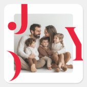 KERSTMIS Foto Moderne Kerst Familie Vierkante Sticker (Voorkant)