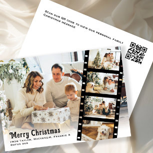 Kerstmis Foto Persoonlijke Filmstrip QR Feestdagenkaart