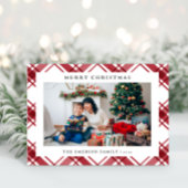 Kerstmis Foto Plaid Plat Kerstkaart