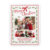 Kerstmis Foto Rode Handgetekende Doodles Wit Magneet (Verticaal)